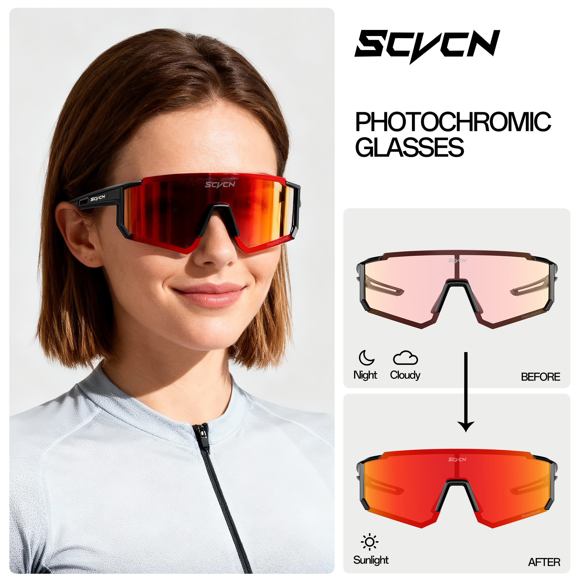 Mountain Biking Glasses - SCVCN الساخن اللونية واقية الدراجات النظارات