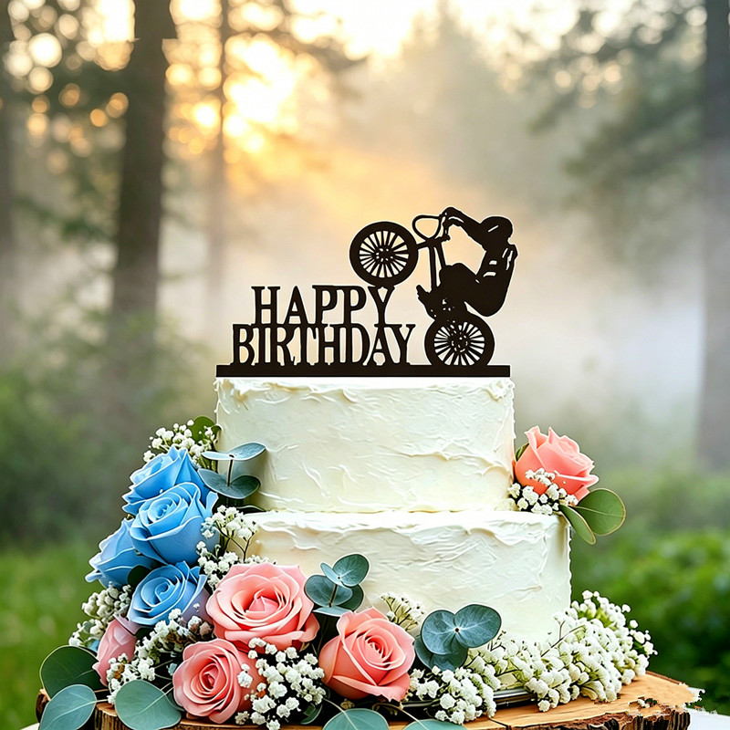 زينة كعكة عيد ميلاد مخصصة على  - مراجعة Mountain Biking Events وسعره